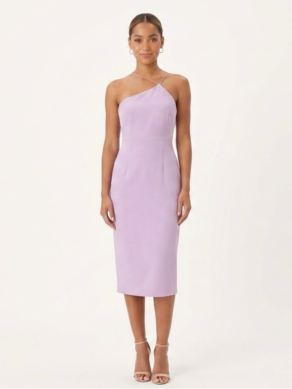 Lulus Olia Lavender Asymmetrical Halter Midi Dress XL NWT